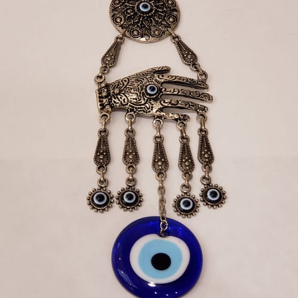 Brand New Evil Eye Amulet Car Wall Hanging Blessing Protector with Fatimas Hand - Picture 3 of 11